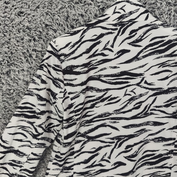 Additions Chicos Women 0 Small Zebra Animal Zip Up Jacket Maximalist Long Sleeve - Picture 15 of 16